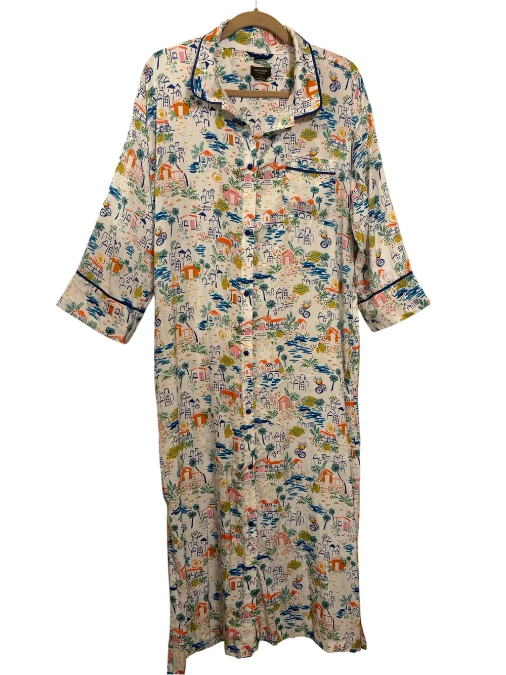 Kate Spade New York Coastal Printed Night Dress Caftan Women’s XL